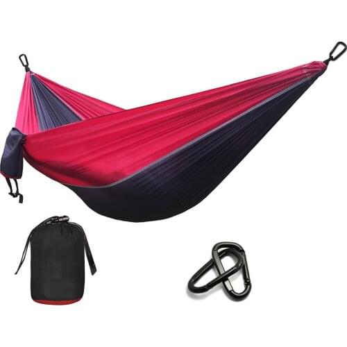 Single Hammock Adult Outdoor Camping Travel Survival Hunting Sleeping Bed Portable With 2 Belts 2 Carabiner