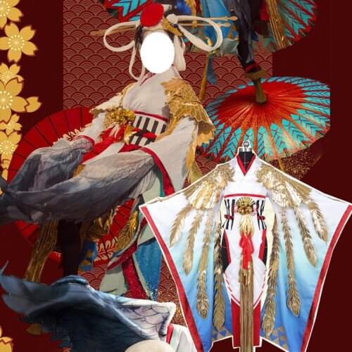 Game Onmyoji SP Gugu JinLuanHeYu Kimono Dress Cosplay Costume Halloween Suit For Women NEW 2021