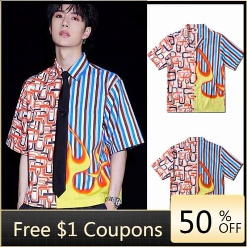 Crane Hong Kong Style Short-sleeved Shirt Male Chinese Style Summer Thin Section Korean Handsome Casual Shirt Hawaiian Shirt