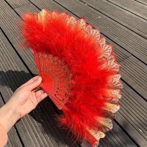 Japanese Feather Folding Fan Lolita Costume Accessories Fairy Girl Dark Gothic Dance Hand Fan Art Craft Gift Wedding Party Decor