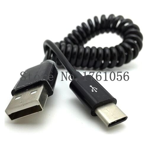 1M 3M Stretch USB-C 3.1 Type C Male to Standard USB 2.0 Male Data Spring Cable for Nokia N1 innos D6000 Letv 1 pro Mobile Phone