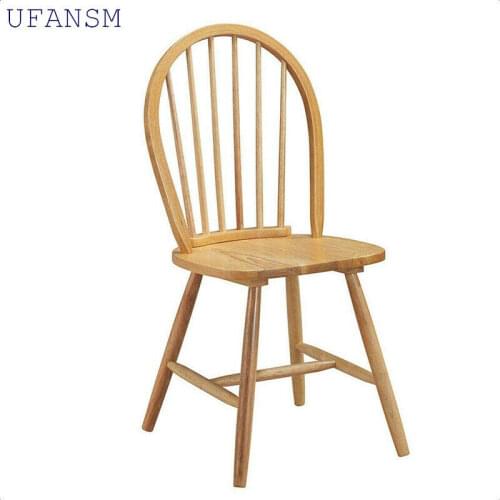 UFANSM Retro Simple Solid Wooden Dining Chairs Classic Design Nordic Room Furniture Home Decoration