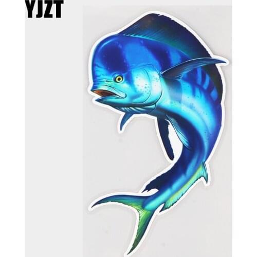 YJZT 10×17.9CM Blue Dolphin Fish Animal Car Stickers Decoration Accessories Creative Vinyl Decals 21A-0394