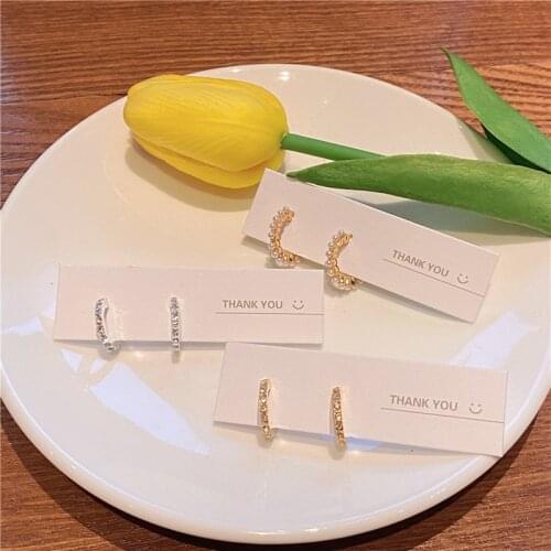 Fashion Temperament Korean Pearl Earring Female C-Shaped Earrings New Trendy Net Red Simple Geometric S925 Earrings