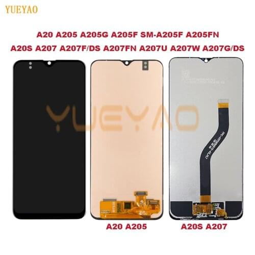 A20S A207 LCD Display For Samsung Galaxy A20 A205 LCD Display+Touch Screen Digitizer A205G A205F SM-A205F A205FN LCD