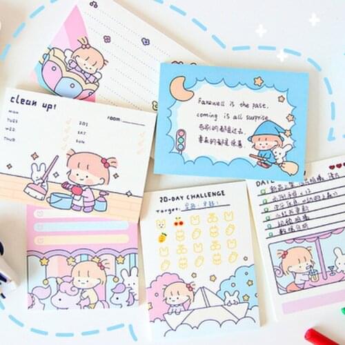 1PCS Kawaii 50 Sheets Memo Pads Note Paper To Do List Check List Daily Planner Notepad Paperlaria Korean School Stationery