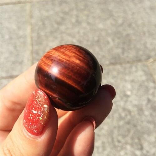 1pcs Red natural tiger eye stone sphere energy quartz crystal ball reiki healing spar help with meditation 20-22mm