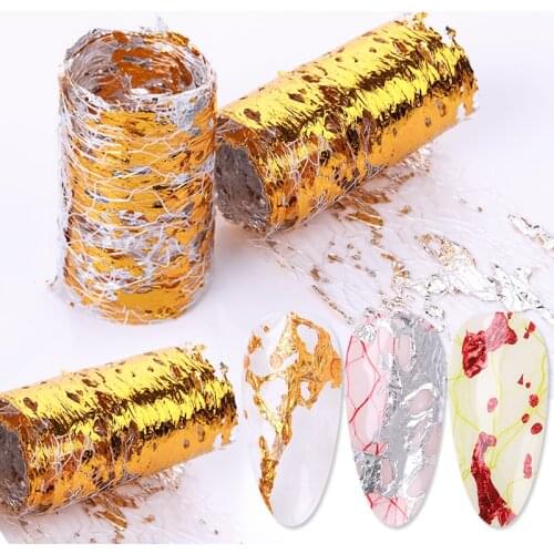 10 Sheets 3D Nail Stickers Gold Silver Net Decals Slide Nail Foil DIY Nail Art Decoration Design