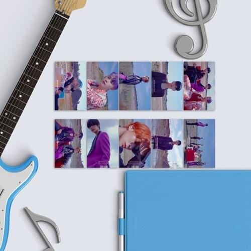 10pcs/set K-pop MONSTA X Album Sticky Photo Cards New Fashion Crystal Card Stickers
