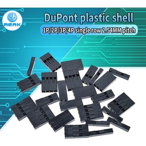 100PCS Dupont Head 2.54mm 1X 1P 2P 3P 4P 1X1P 1X2P Dupont Plastic Shell Pin Head Connector Jumper Wire Cable Housing Plug Female