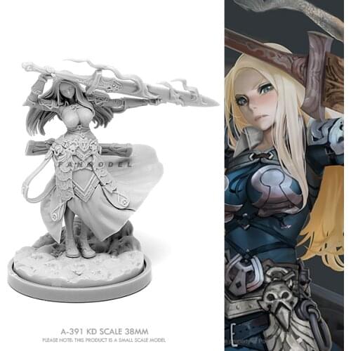 38mm Resin model kits figure self-assembled Beauty Soldier A-391