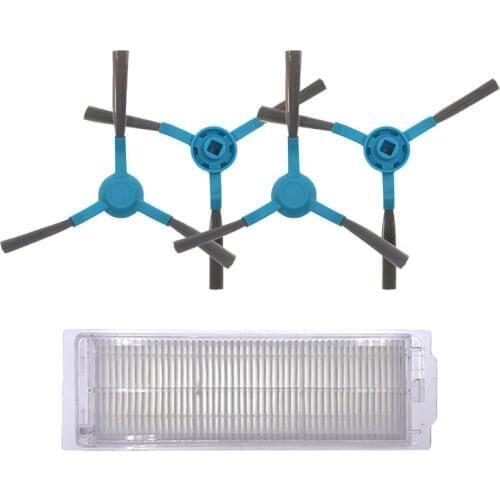4 pieces High quality side brush +1 HEPA robot sweeper accessories replacement for Conga 3490 vacuum cleaner