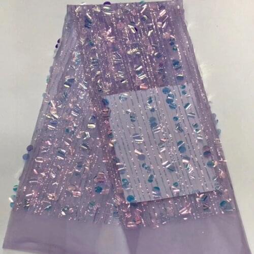 8 colors (5yards/pc) lilac purple African sequins French net lace fabric delicate and elegant for bling bling party dress FZZ591
