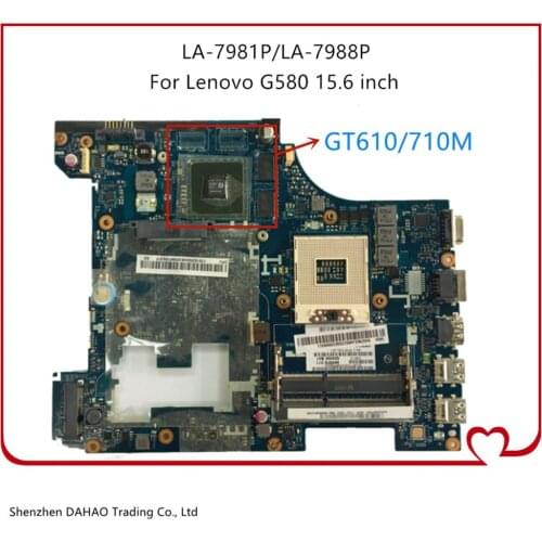 90001506 LA-7988P LA-7981P Mainboard For Lenovo G580 Laptop motherboard With HM76 GT610/710M 1GB Video card 100% Fully Tested