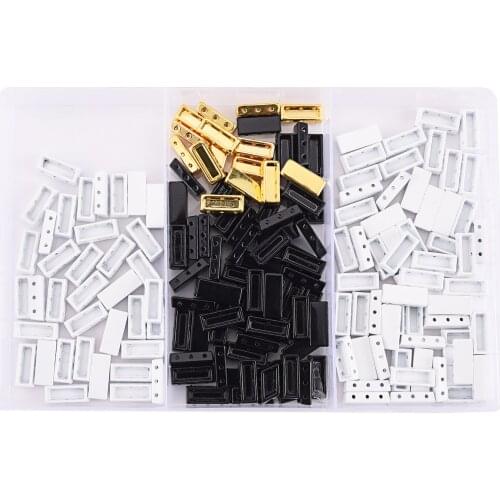 120pcs/Box Metal Black Tile Beads Loose Rainbow Alloy Beads for DIY Jewelry Making Bracelet Girl Enamel Tile Bracelet Accessory