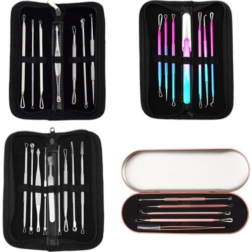 Nose Blackheads Removal Needle Pimple Blackhead Tool Whitehead Extractor Facial Cleaning Tools Pore Cleaner Tweezer Acne Remover