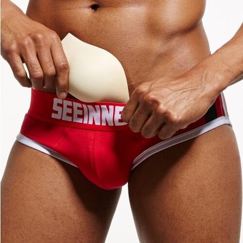 Men Underwear Padded Cup Bulge Enhancing Underwear Penis Gay Men Underwear Briefs