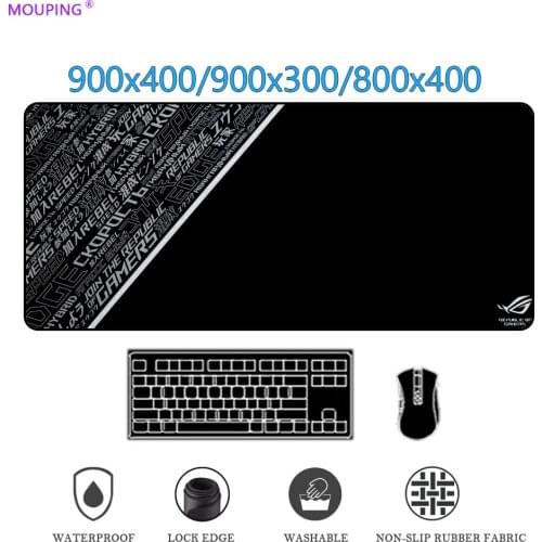 Asus Rog Mouse Pad Gamer Desktop black Mousepad Gaming Room Accessories Mouse Carpet Table Rug Keyboard For Computers 900x400