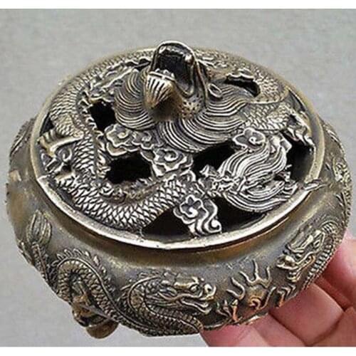 Chinese Favorites Bronze statue dragon Collectibles incense burner /Censer