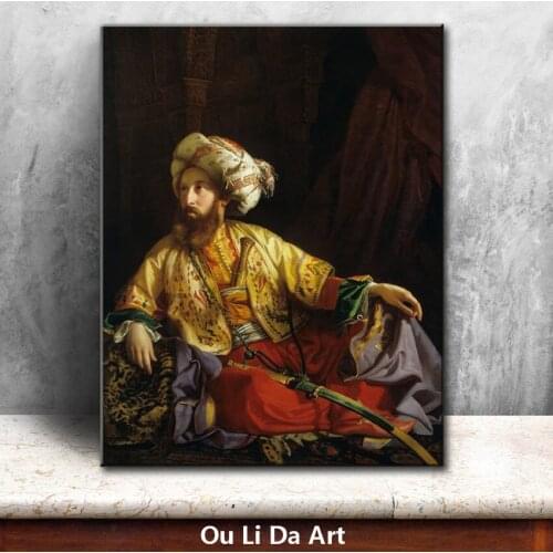Classical court figures Arab men portrait oil paintings canvas printing printed on canvas home wall art decoration picture