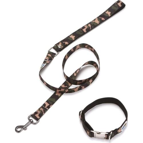 Classical Dog Collar with Leash No Pull Dog Collars High Intensity Cotton Belt Dog Collar for Training