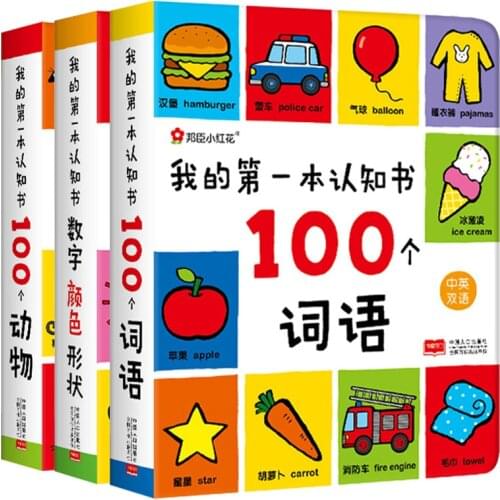 Child Cognition Drawing book 100 Words Chinese & English Bilingual Children students Games Baby Early Educational Book libros
