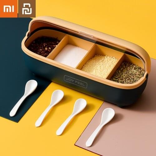 Xiaomi Youpin Fashion Seasoning Box Four Compartments Pot Seasoning Storage Box Chopsticks Box Spice Jar for Kitchen Accessories