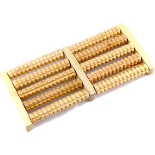 Nice Five-row Dual Foot Massager Roller Useful For Feet Relax Wooden Bamboo Foot Pain Massage Foot Care Tool