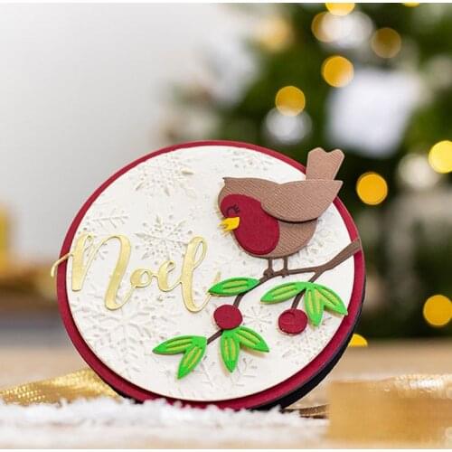 Noel+Bird On The Branch Metal Cutting Dies Xmas Die Cuts For Card Making DIY Scrapbooking Album Decoration New 2019 Crafts Cards