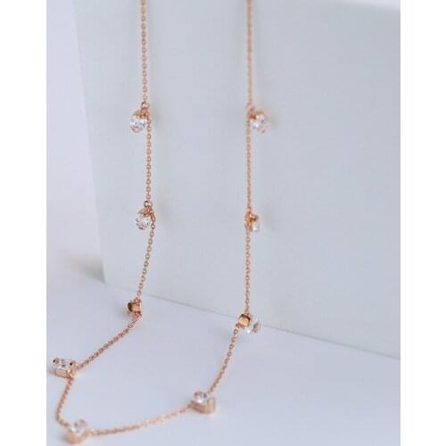 Fashion designer zircon shiny chain necklace gorgeous jewelr for women