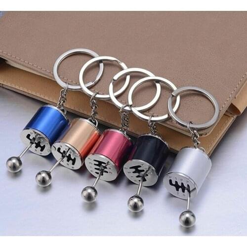 Fashion Race Car Stalls Head Keychains 6 Speed Manual Car-styling Keyring Gear Knob Shift Gearbox Men Women Gift Souvenir Hot