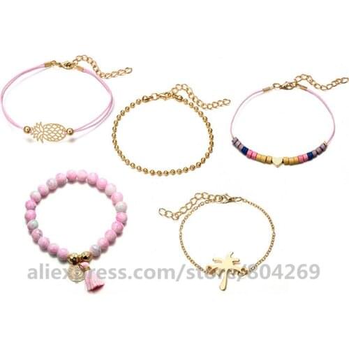 Fashion Women Jewelry 5PCS/Set Bracelet Classical Accessories Charm Bracelet