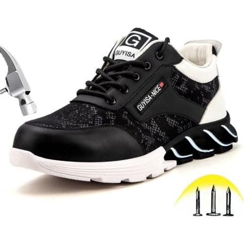 New Safety Shoes For Men Women Anti-smashing Puncture Proof Summer Lightweight Breathable Fashion Safety Protection Work Shoes