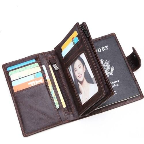 New Leather Passport Bag Mens Handbag Wallet Multi-function Suede Leather Document Bag Large-capacity Short Wallet
