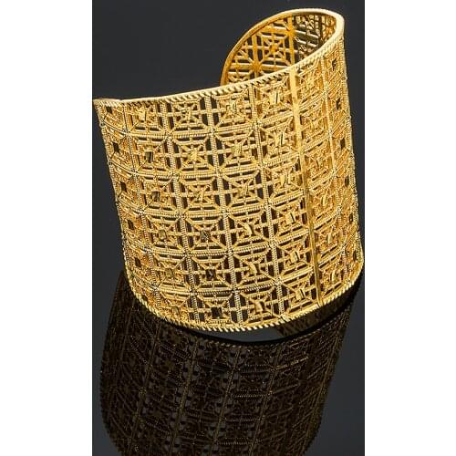New Fashion Dubai Bangle 2021 New Dubai Wide Bracelet&Bangle for Women Gold Color African India Jewelry Bridal Wedding Banquet