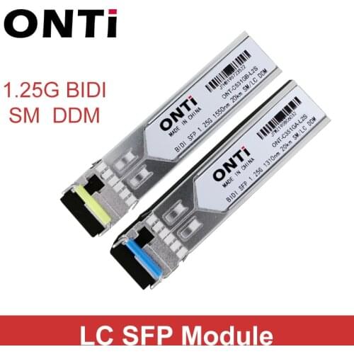 ONTi 1Pair Gigabit SFP Module SM LC 3/20/40/80KM 1.25G Bidi Single Mode Fiber Optical Transceiver Compatible with Cisco Switch
