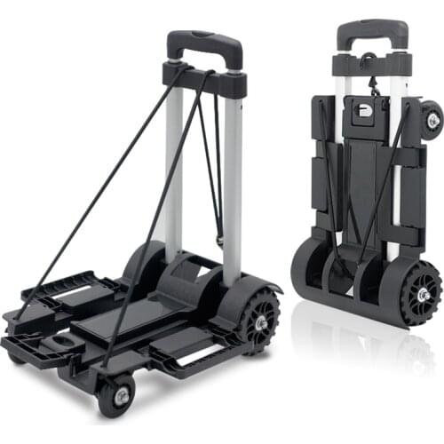 Full Folding Stainless Steel Luggage Car ABS Folding Flatbed Luggage Easy To Carry Trolley Suitcase Schoolbags Shopping Carts