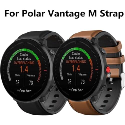 22MM Strap For Polar Vantage M Leather + Silicone Smart Watch Band Replacement Watchband For Samsung Galaxy 46mm/Gear S3 Correa