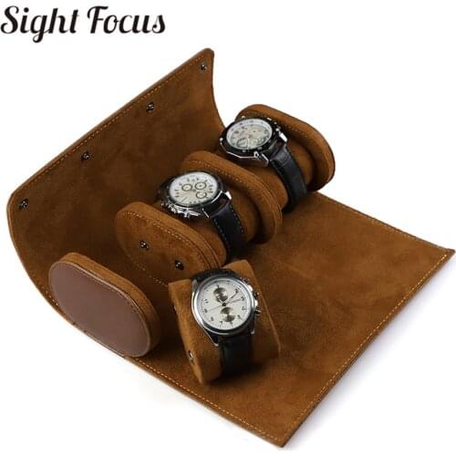 Luxury 3 slots Watch Box PU Leather Watch Storage Organizer Watch Roll Travel Watch Case Portable Jewelry Box Watches Gift Box