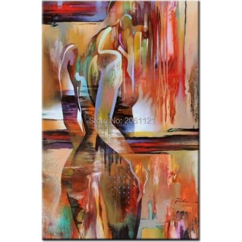 Hand Painted nude Art modern abstract woman Oil Painting On Canvas naked girl Wall Picture Home Decor Set