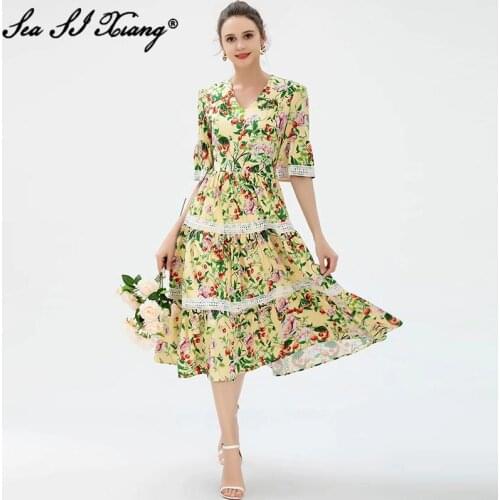 Seasixiang Summer Dresses With Sleeves