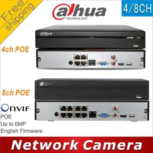 Free shipping Dahua NVR2104HS-P replace NVR2104HS-P-S2 NVR2108HS-8P replace NVR2108HS-8P-S2 4/8CH POE NVR Network Video Recorder