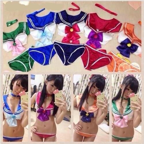 Sailor Moon Anime Cosplay Costume Girls Lolita Dress Women Sexy Bikini Lingerie Role Playing Adult Uniform Party