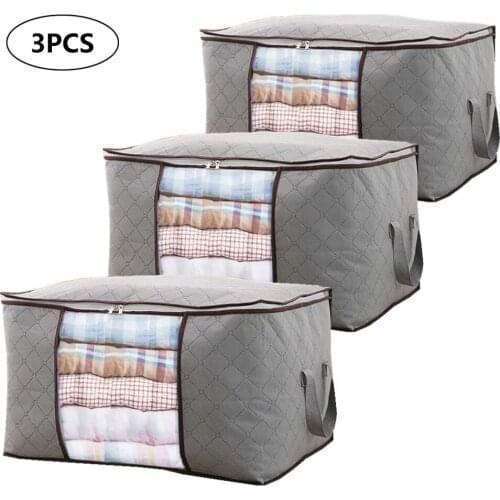 Foldable Clothing Storage Bag Household Comforter Storage Box Dustproof Non-woven Quilt Storage Bra Socks Wardrobe Organizer