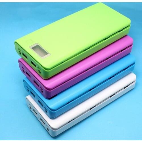 High quality 5V dual usb 18650 power bank battery mobile phone case charger diy case shield phone charging