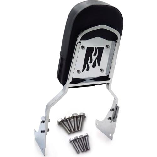 Aftermarket motorcycle parts Chrome Flame Backrest Sissy Bar with Leather Pad For Honda Shadow Ace 1100