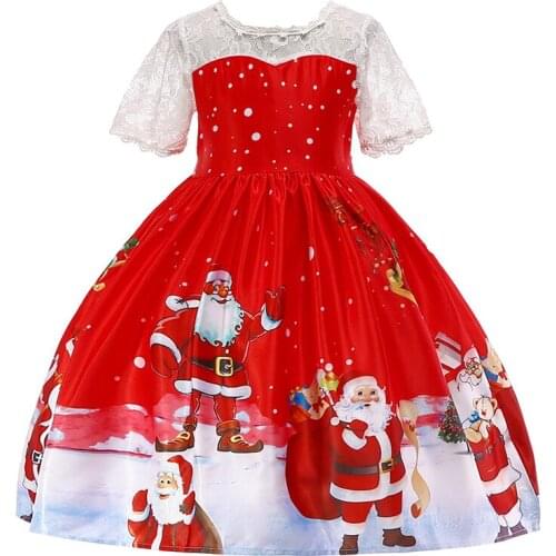 2020 Winter Girls Dress Santa Claus Christmas Clothes Kids Dress For Girls Costume Carnival Party Dress Princess Dress vestidos