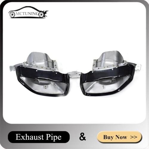 1 Pair Black Silver Square Nozzles For B-MW 3 Series Change M340 Stainless Steel Muffler Tip G20 G28 320 525im 330 Exhaust Pipe