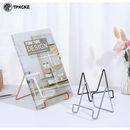 1PC S/M Iron Art Display Stand Dish Rack Plate Bowl Picture Frame Photo Book Pedestal Holder Home Decoration