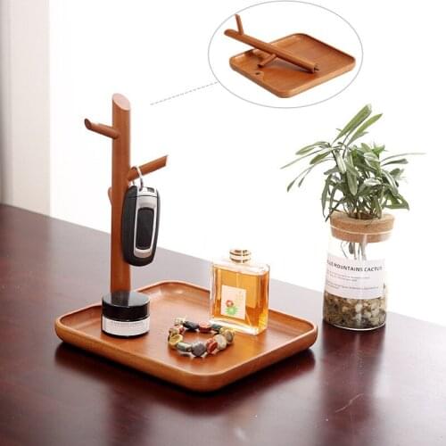 1Pc Nordic Wooden Branch Jewelry Display Stand Earring Necklace Bracelet Pendant Holder Key Storage Tray Home Decor